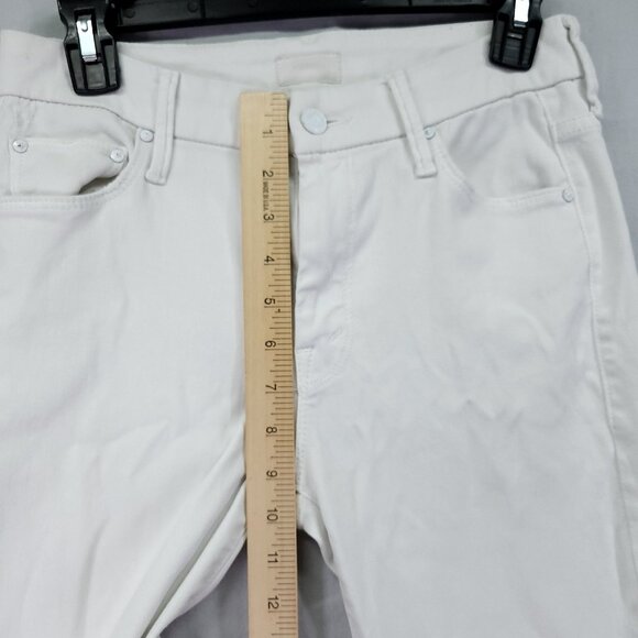 Mother Jeans Women’s 27 Mid Waisted Looker Ankle Fray Glass Slipper White - Picture 9 of 14